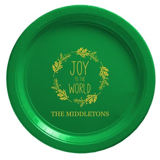 Joy to the World Wreath Paper Plates